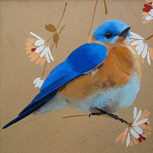 Eastern Bluebird bird painting by Dennis Witnauer